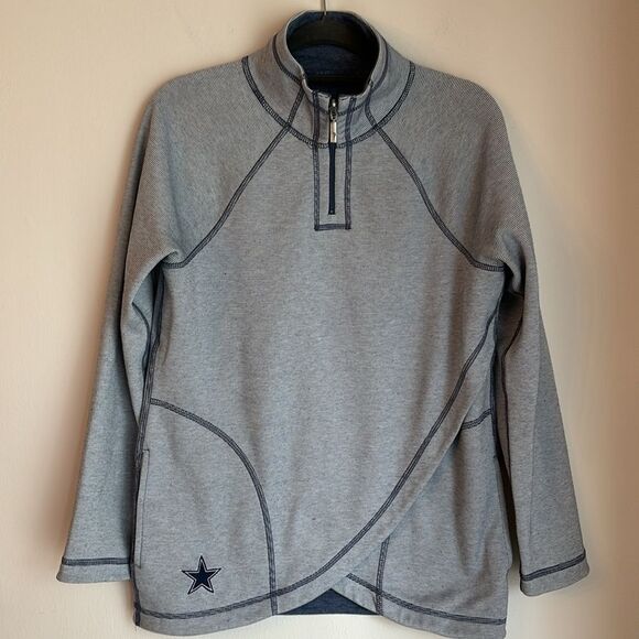 Tommy Bahama Women NFL Dallas Cowboys Reversible Onside Flip 1/2-Zip Jacket EUC - Picture 7 of 12